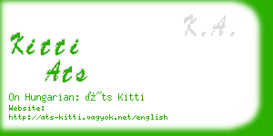 kitti ats business card